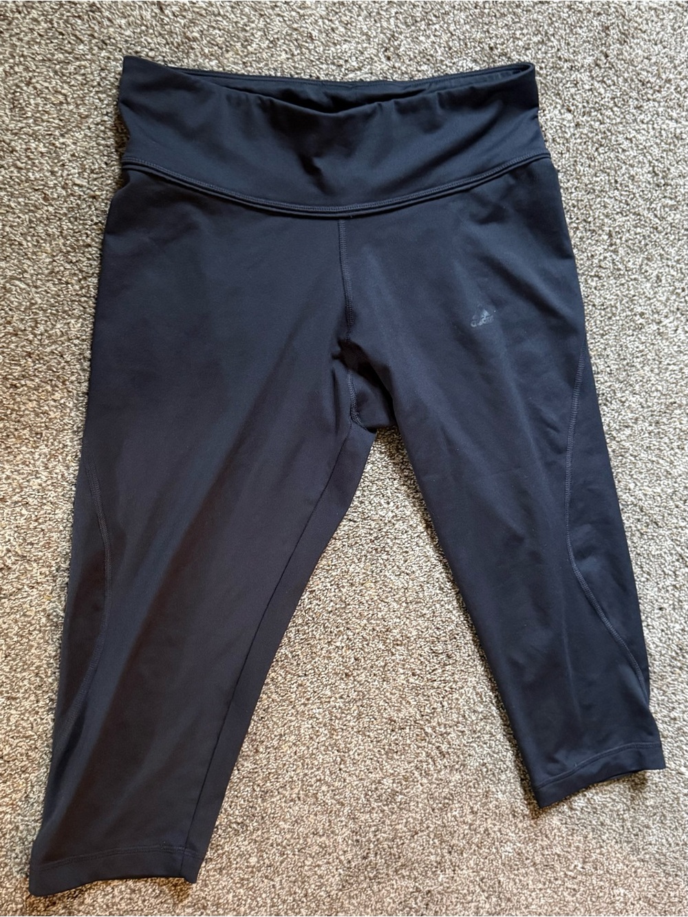 Adidas Black Cropped Athletic Leggings